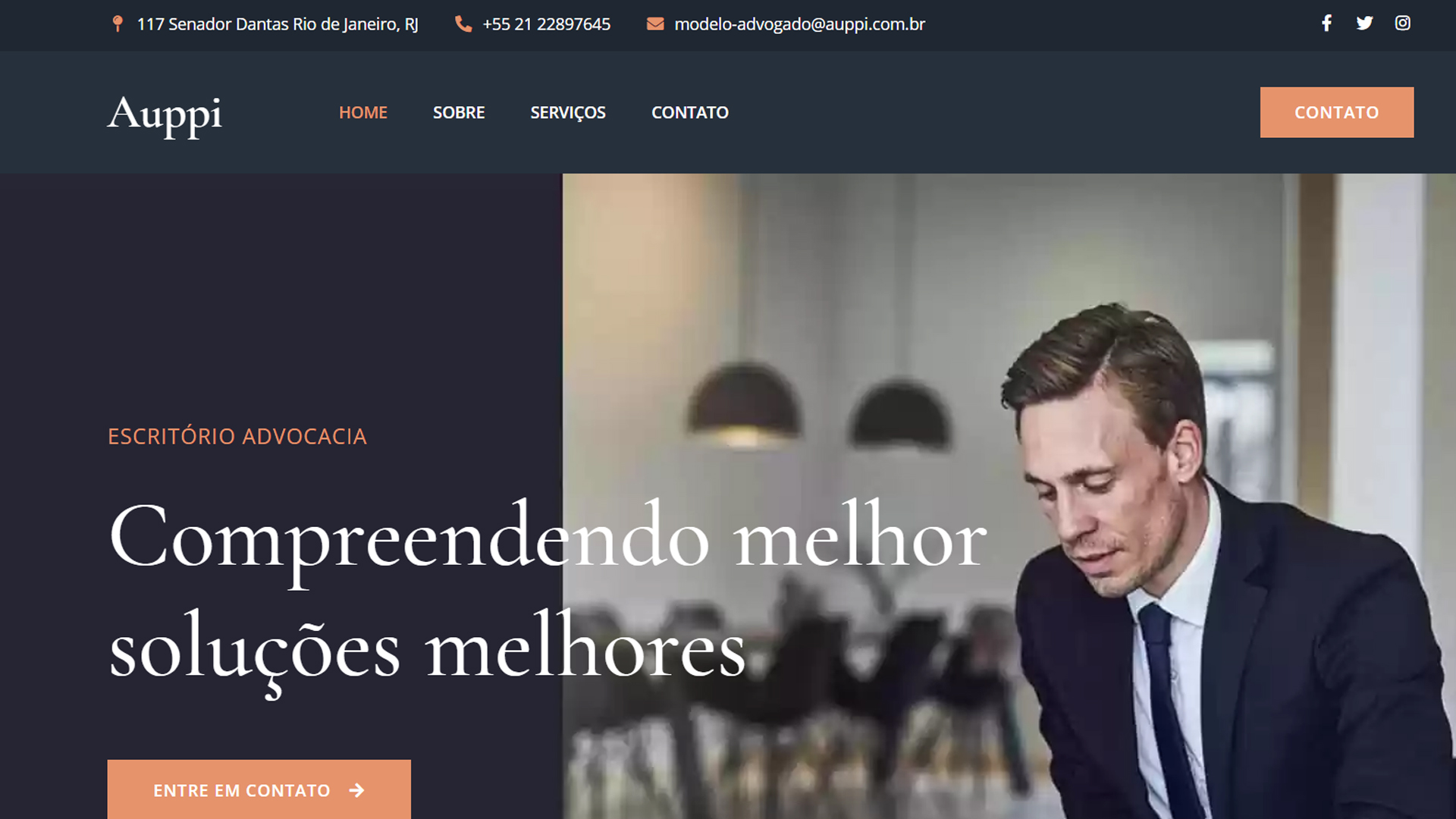 portfolio criação de sites modelo advogado